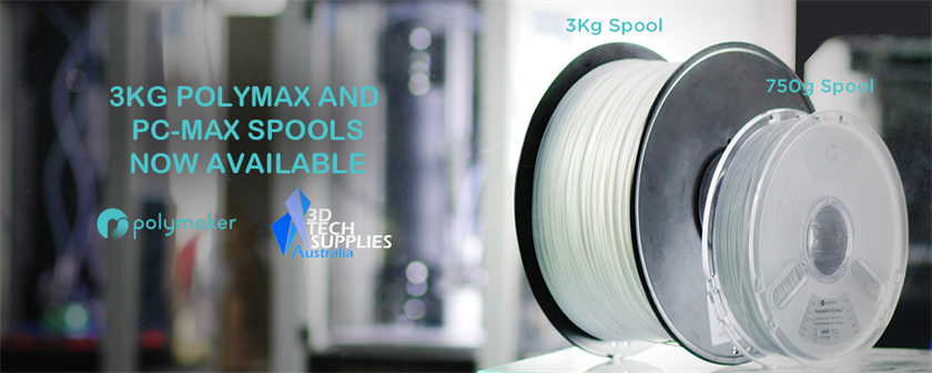 PolyMax PLA and PC-Max PolyCarbonate now available in 3kg spools!